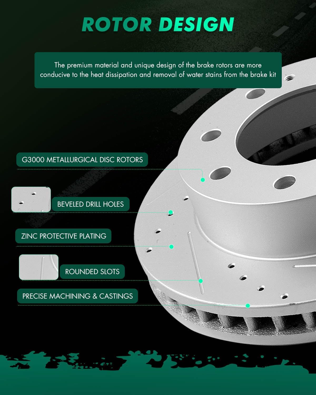 SCITOO Front Discs Brake Rotors and Ceramic Brake Pads fit for Chevy Avalanche 2500/Express 3500/Silverado 2500 HD 3500 HD for GMC Savana 3500 4500/Sierra 2500HD/3500 Classic