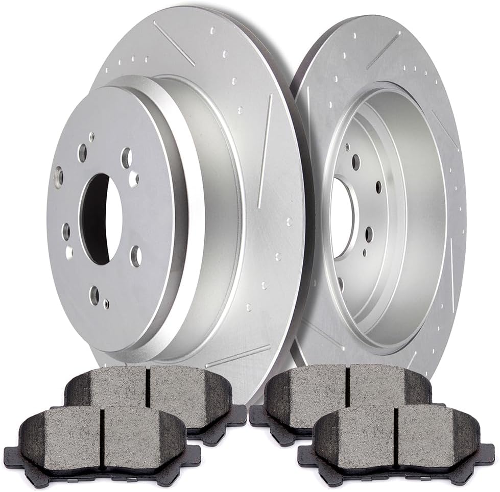 SCITOO Brake Kit Rear Brake Rotors and Ceramic Brake Pads fit for 2007-2013 for Acura MDX,2010-2013 for Acura ZDX,2011-2017 for Honda Odyssey,2009-2011 for Honda Pilot