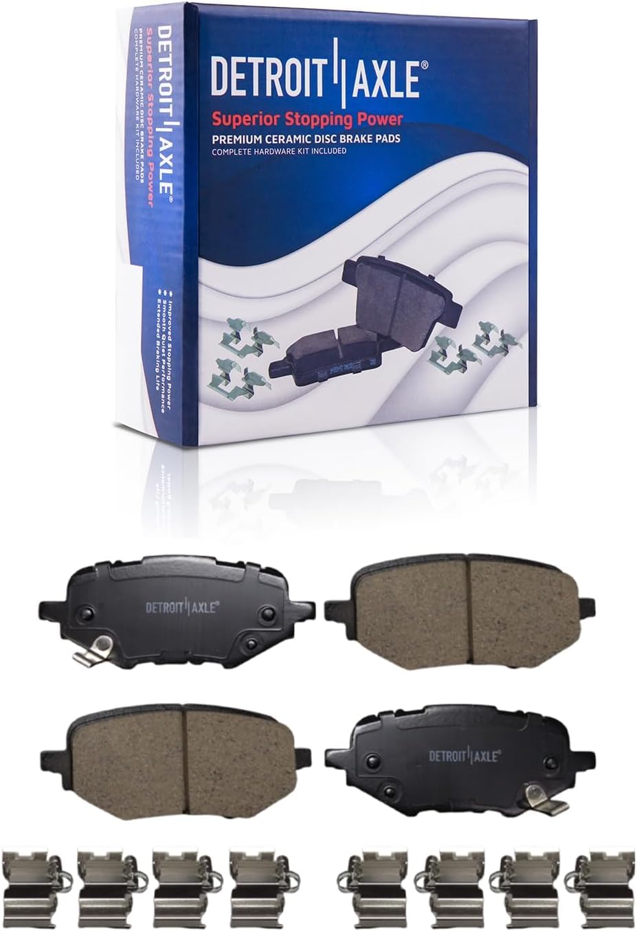 Detroit Axle - 8pc Brake Kit for 2017-2021 Honda Clarity 12.28' inch Front and 12.20' inch Rear Drilled and Slotted Disc Brake Rotors Ceramic Brakes Pads with Hardware 2018 2019 2020 Replacement
