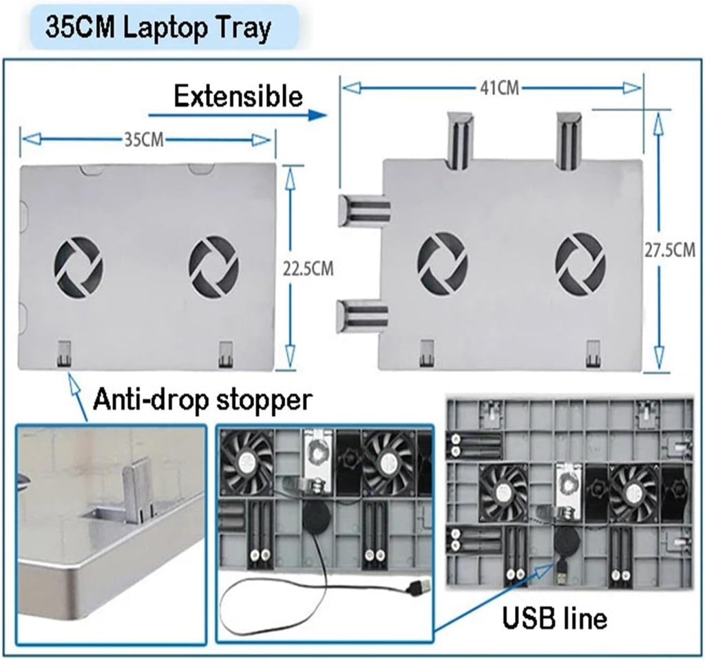 Full-motion chair clip keyboard stand laptop desk mouse pad laptop stand with fan(SJB920-150A)