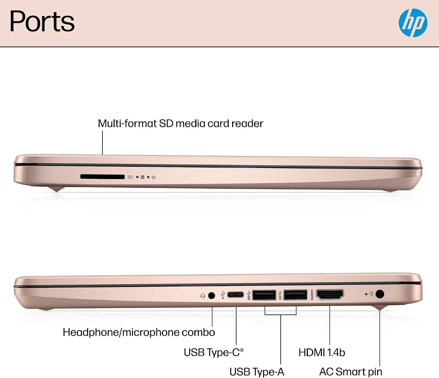 HP 14 Laptop Student Business 2025 Flagship, AI Copilot, 4-Core 13th Gen Intel CPU, 16GB RAM 628GB Storage (128GB UFS+ 500GB Ext), 1-Yr Office 365, Long Battery HubxcelAccessory Win 11S Rose Gold