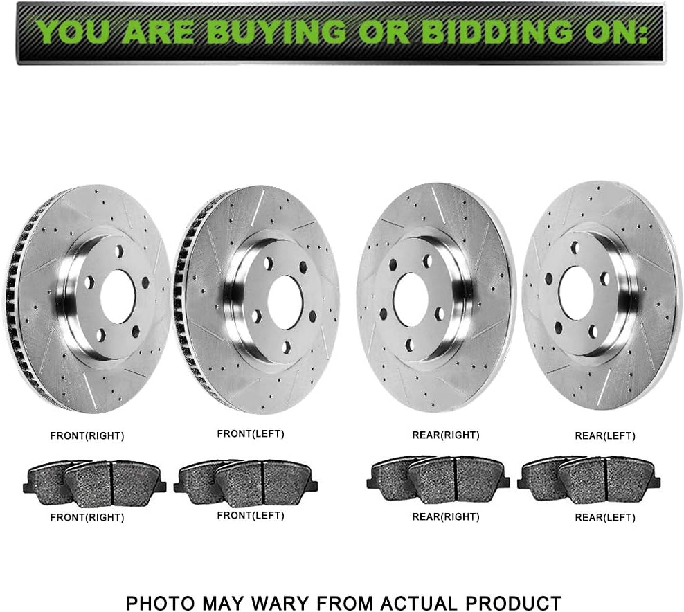 SCITOO Brake and Rotors Kits,4pcs Brake Rotors and 8pcs Ceramic Brake Pads fit for 2003-2009 for Toyota 4Runner,2007-2009 for Toyota FJ Cruiser