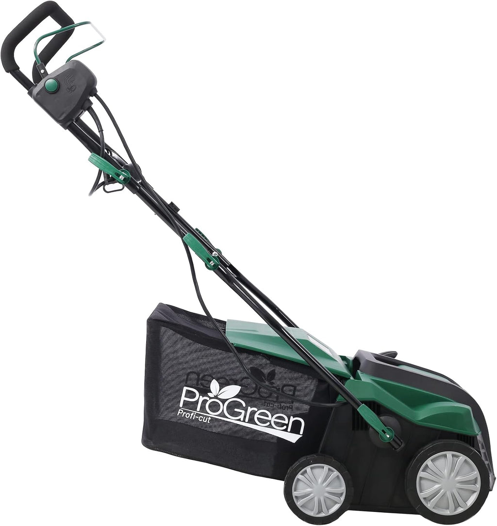 Corded Garden Scarifier, 2-in-1 Electric Dethatcher and Scarifier with 58QT Removable Collection Bag, 16-Inch 15 Amp Push Electric Lawn Dethatcher