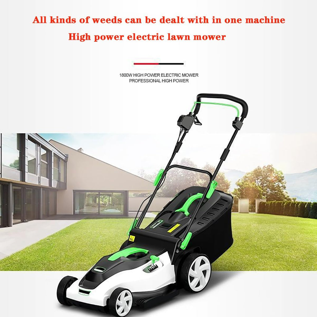 Hand Push Electric Lawn Mower, Plug-in Household Garden Lawn Mower, 6-Speed Adjustable, 30L-50L Large Capacity Grass Collection Box,1600w,50 Meter line