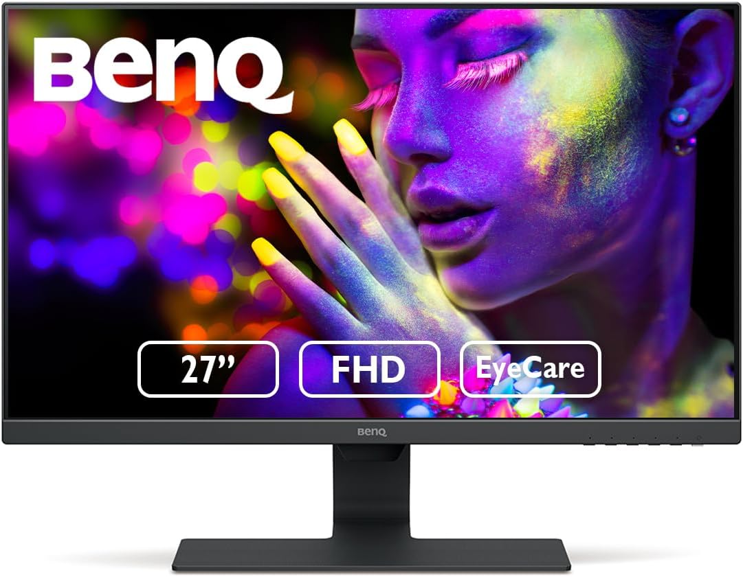 BenQ GW2780 Computer Monitor 27' FHD 1920x1080p | IPS | Eye-Care Tech | Low Blue Light | Anti-Glare | Adaptive Brightness | Tilt Screen | Built-in Speakers | DisplayPort | HDMI | VGA