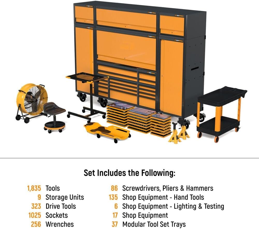 GEAREWRENCH 1858 Piece MEGAMOD Mechanics Tool Set in Premium Modular Foam Trays with Tool Storage & Shop Equipment | MEGAMOD1858