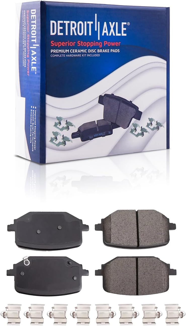 Detroit Axle - Rear Brake Kit for 2020-2025 Lincoln Aviator Ford Explorer Police Interceptor Utility 2024 Mustang Drilled and Slotted Disc Brake Rotors Ceramic Brakes Pads Replacement: 13.78' inch
