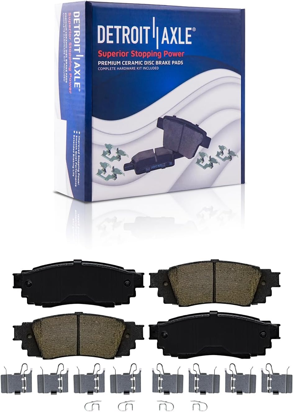 Detroit Axle - 8pc Brake Kit for Toyota Avalon Camry RAV4 C-HR Venza Corolla Cross Lexus ES250 ES300h ES350 UX200 UX250h, Slotted Brake Rotors Ceramic Brake Pads: 12.01' inch Front 11.06' inch Rear