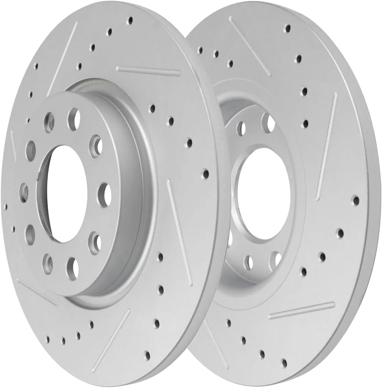 Detroit Axle - Brake Kit for 2015 2016 2017 Chrysler 200, Drilled and Slotted Disc Brake Rotors Ceramic Brakes Pads with Hardware Replacement : 12.00' inch Front and 10.95' inch Rear Rotors