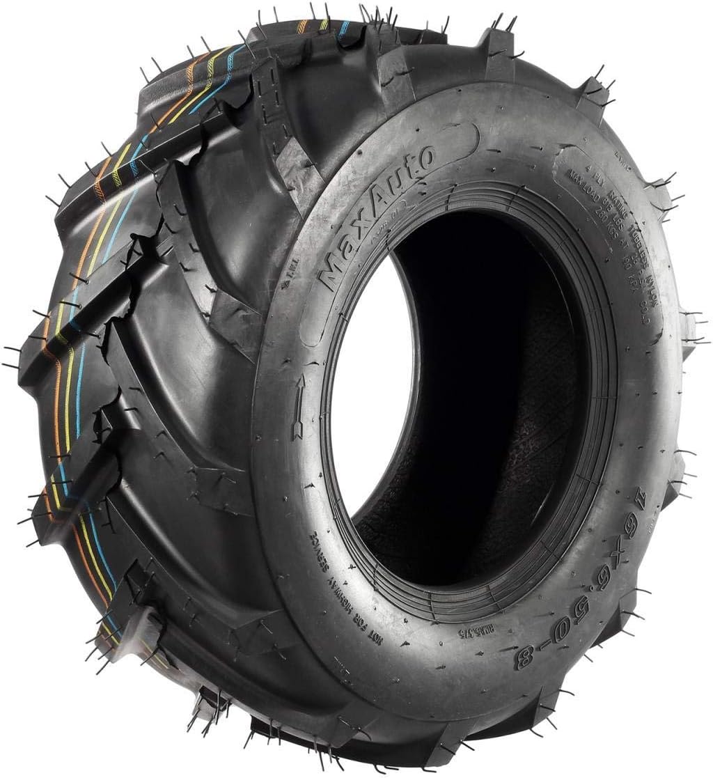 MaxAuto Ag Tractor Tires 16x6.50-8 & 23x10.50-12 Lawn Mower Agriculture Farm Tire, Super Lug 6-Ply Tubeless Tire,16x6.5-8 Front & 23x10.5-12 Rear Garden Golf Riding Turf Tires, 4 Pack in 2 Packages