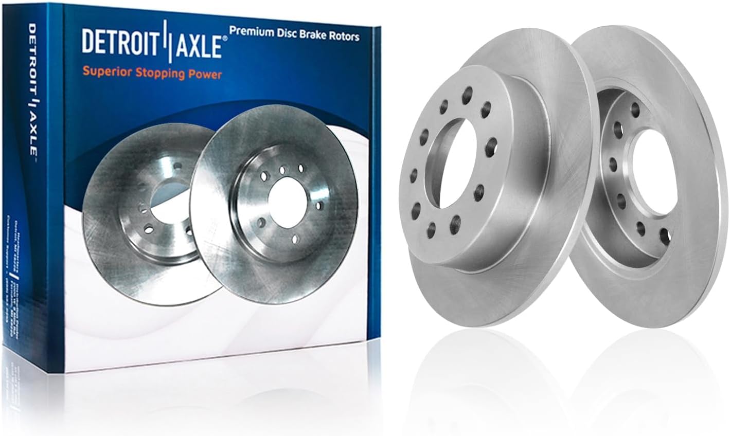 Detroit Axle - 10pc Brake Kit for 2003-2007 Hyundai Tiburon, Disc Brake Rotors Ceramic Brakes Pads 2004 2005 2006 Replacement : 11.02' inch Front and 10.16' inch Rear Rotor