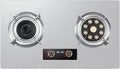 Stainless Steel Gas Stove 2 Burners, 5.2KW Built-in Gas Cooker Plug and Play, Accidental Flameout Protection Device, LPG/Natural Gas Kit(NG)