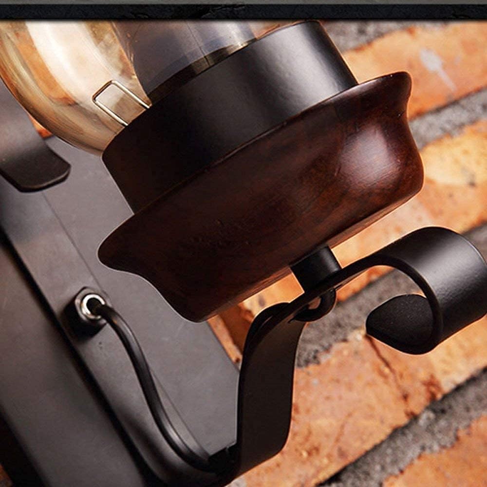 Wall Lamp Black Wrought Iron Wall Light Grass Lampshade Retro Nostalgia Wall Sconce Lighting Fixture Eye Protection Soft Light Bedroom Bedside Reading Light Industry Metal Mount Sconce Fixture