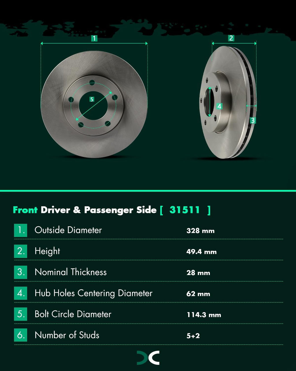 SCITOO Brake Kits For Honda For Odyssey 2011-2014 Front Rear Disc Brake Rotors and Ceramic Brakes Pads Replacement:31538;31469;D1521-7994;D1281-8397