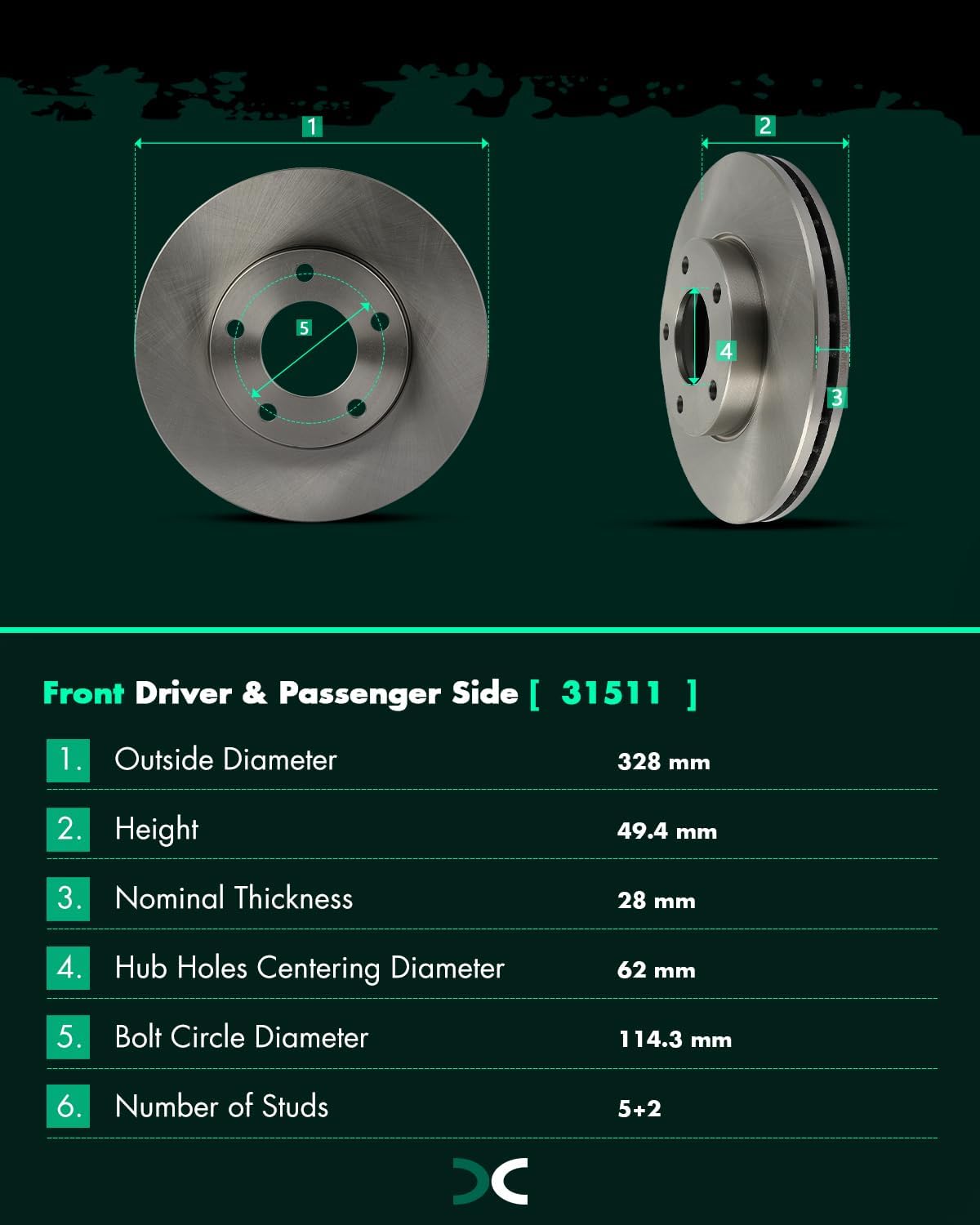 SCITOO Brake Kits For Honda For Odyssey 2011-2014 Front Rear Disc Brake Rotors and Ceramic Brakes Pads Replacement:31538;31469;D1521-7994;D1281-8397