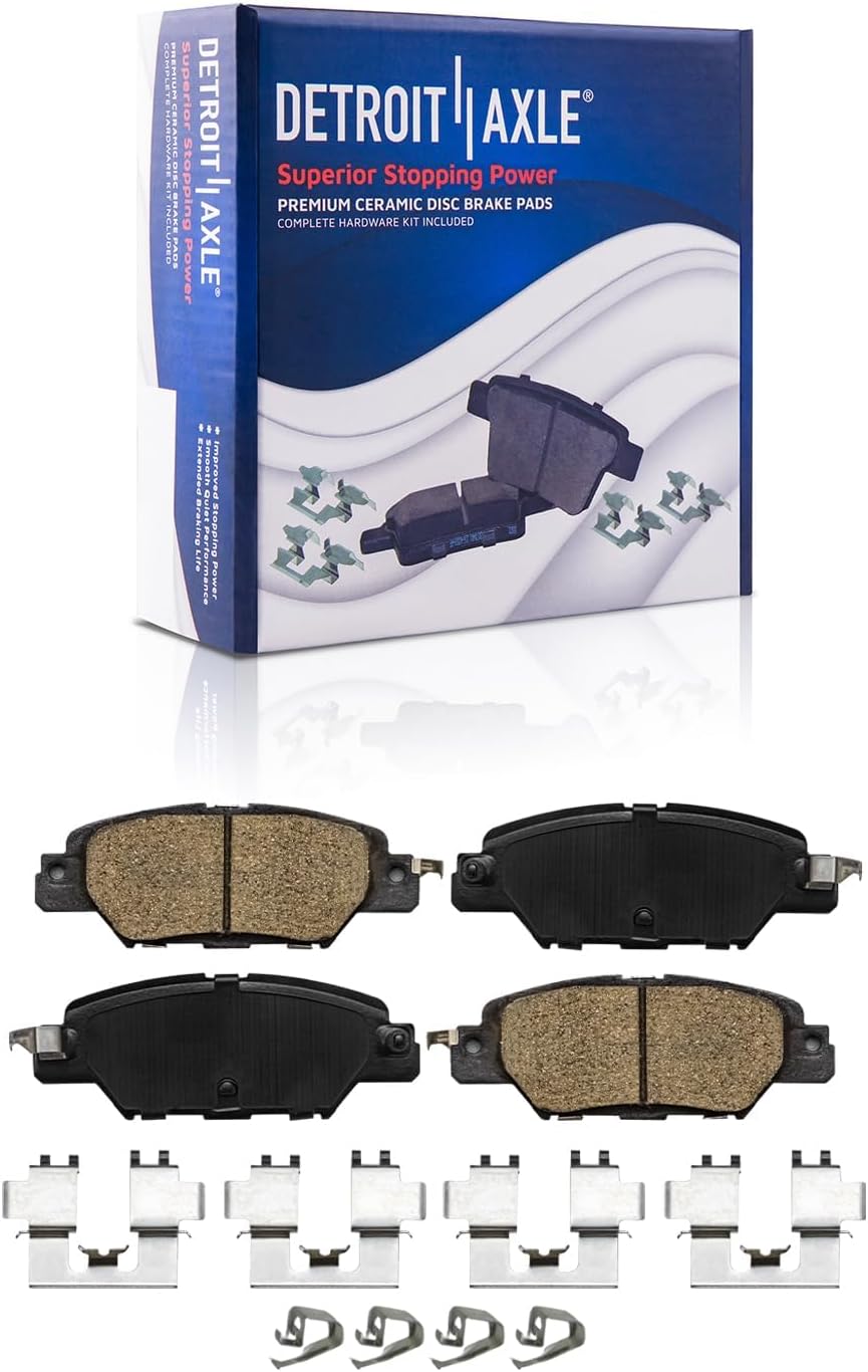 Detroit Axle - Brake Kit for 2016-2024 Mazda CX-5, Drilled and Slotted Disc Brake Rotors Ceramic Brakes Pads with Hardware Replacement : 11.69' inch Front and 11.93' inch Rear Rotor