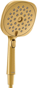 Moen Verso Infiniti Dial Square Handheld Shower, 5-Inch Diameter Spray Head, Brushed Gold, 220H5BG