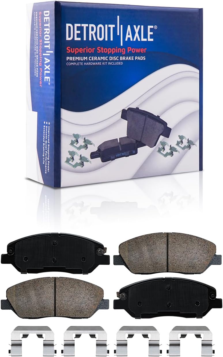 Detroit Axle - Brake Kit for 2007-2009 Hyundai Entourage, 2006-2012 2014 Kia Sedona Drilled & Slotted Brake Rotors and Ceramic Brakes Pads Front and Rear Replacement