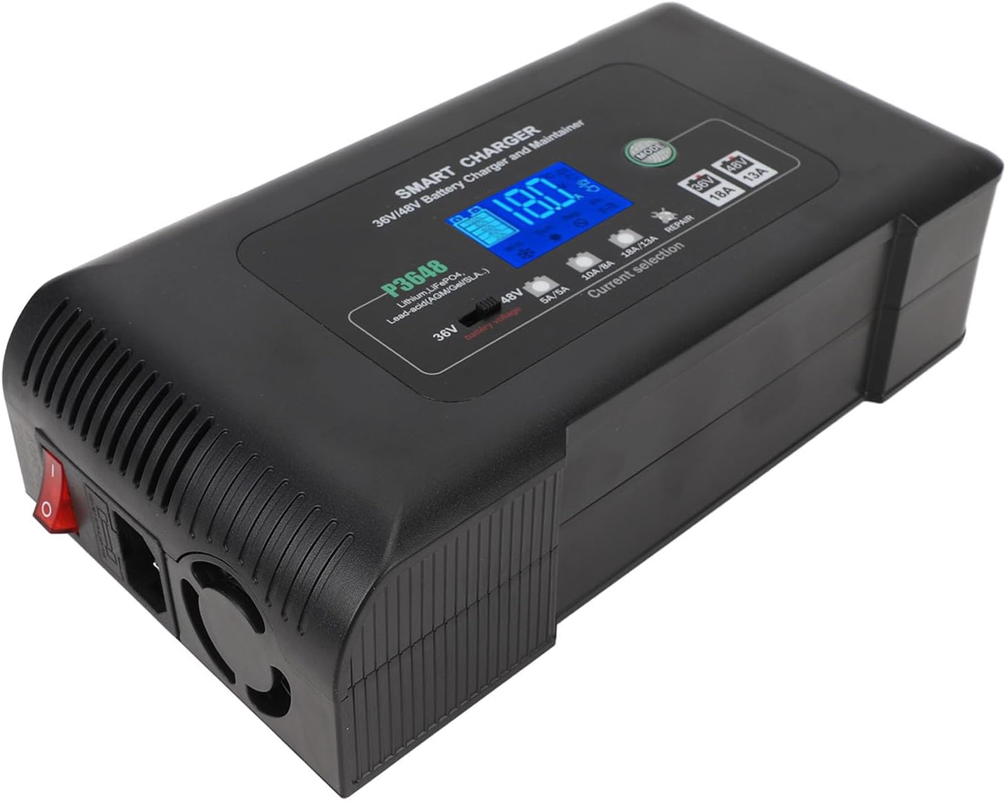 Keenso Golf Cart Battery Charger, Golf Cart Battery Charger Smart 36V 18A 48V 13A Repair Battery Charger with for EZGO TXT Plug for Truck Lawnmower 100 240V (US Plug (100-240V))