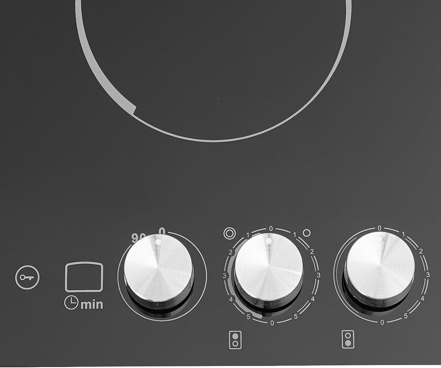 Ceramic Cooktop,20 * 12 Inch Built-in 2 Burners Electric Stove Cooker Hob With Touch Control Child Lock Timer Electric Stove with Hard Wire 1700W 110V (Knob, 2 Burners)