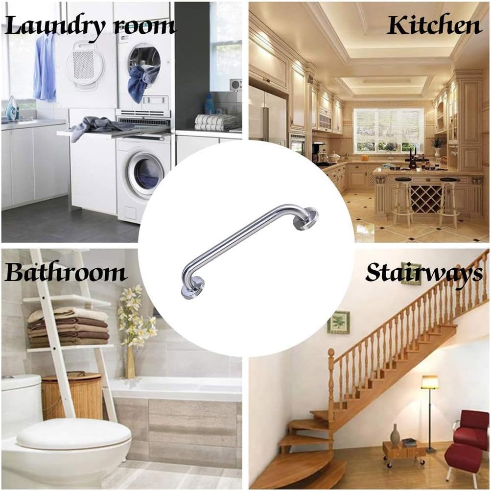 handrail Grab Rails,Handrails Grab Bar Bathroom, 12Inch Handicap Shower Handrails, Bathtub, Elderly Toilet, Handicapped Bathing Handrails/88Cm