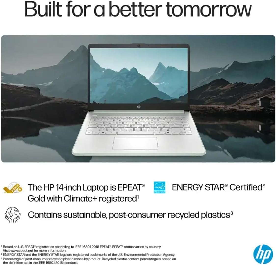 HP 14'' Business Laptop Computer - Windows 11 Pro & Microsoft Office Lifetime License, Intel Processor N150, 14 inch HD Laptop, AI-Powered, 12 Hr Batter (8GB RAM | 128GB UFS | 256GB Extend Micro SD)