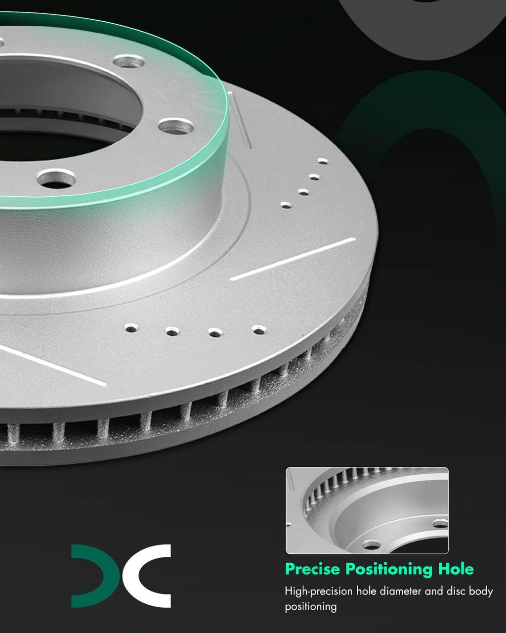 SCITOO Brake Kits - (2) Front Drilled and Slotted Brake Rotors (4) Ceramic Pads for 2003-2009 for Toyota 4Runner,2007-2014 for Toyota FJ Cruiser,2005-2018 for Toyota Tacoma