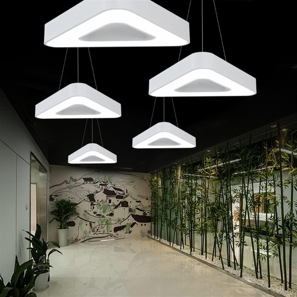 KISAD Chandelier Light Creative Triangle Acrylic Chandelier Nordic Minimalist Studio Pendant Light Modern Wrought Iron Hanging Lamp Fixtures Hanging Ceiling Lamp(Warm Light -3000k,White(45cm))