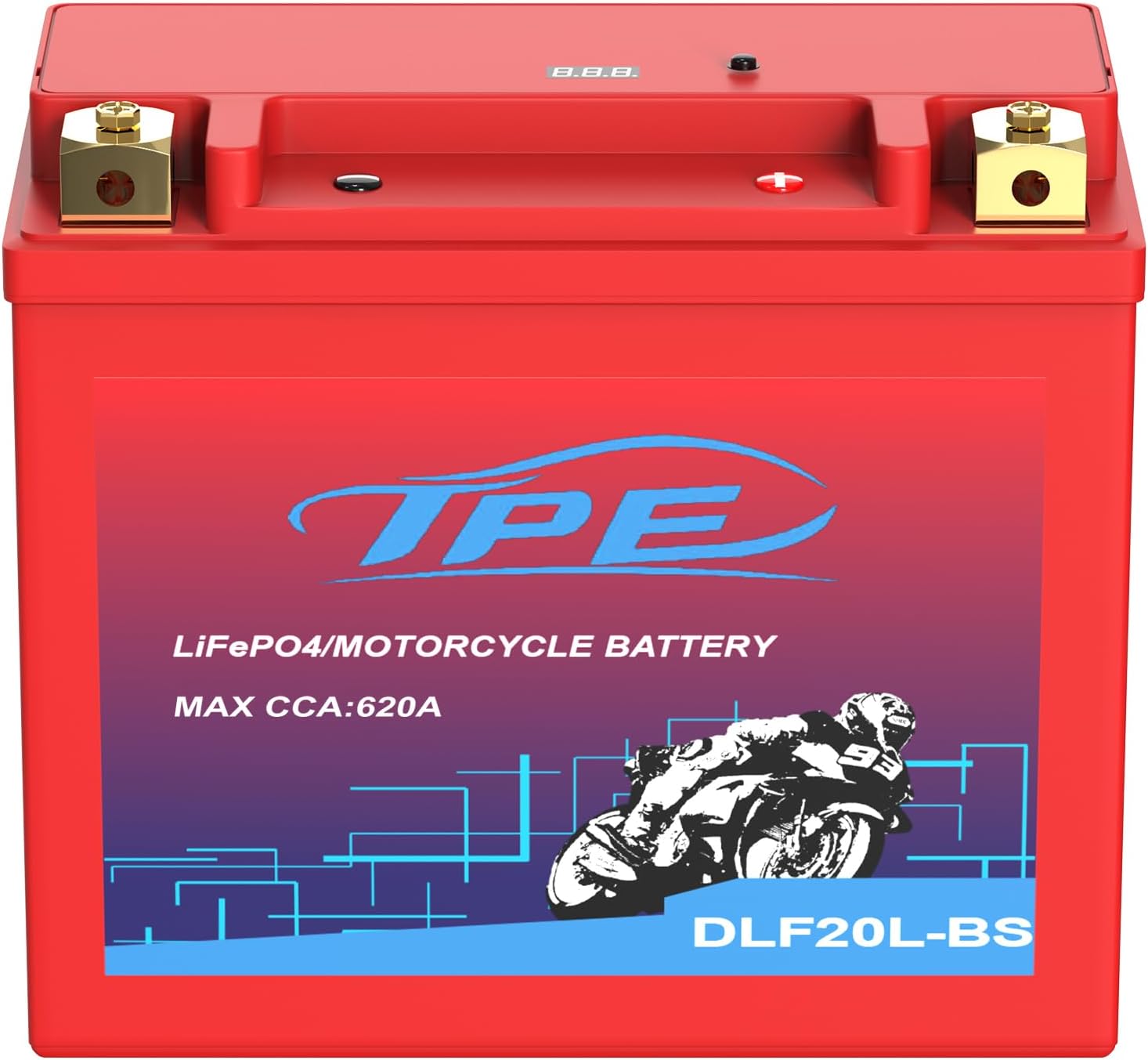 YTX20L Lithium Battery 12V 9Ah 620CCA LiFePO4 Motorcycle Battery, High Power, Lightweight, Maintenance Free, Replaces