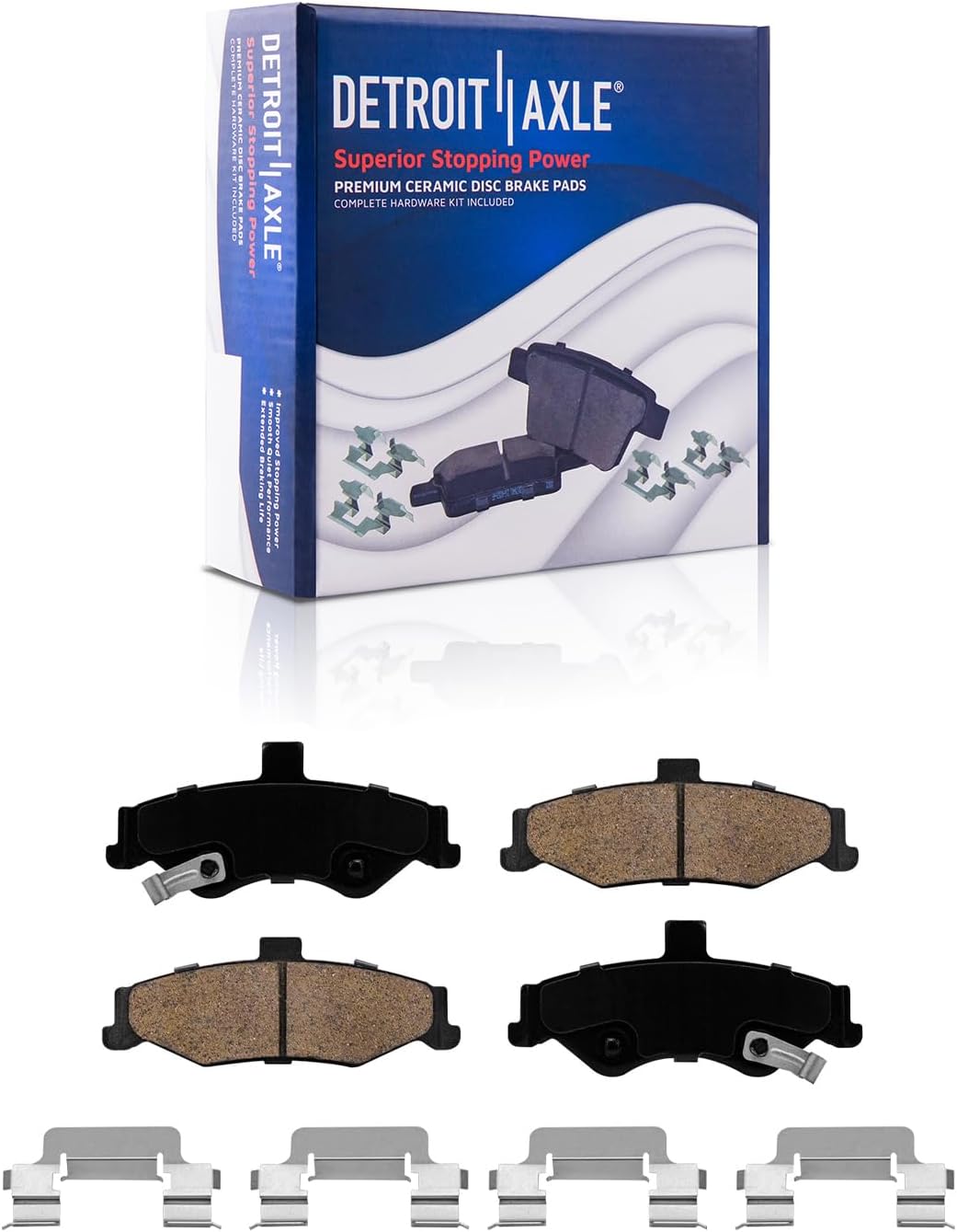 Detroit Axle - Rear Brake Kit for 1998-2002 Chevrolet Camaro Pontiac Firebird Drilled and Slotted Disc Brake Rotors Ceramic Brakes Pads 1999 2000 2001 Replacement : 12.01' inch Rotor
