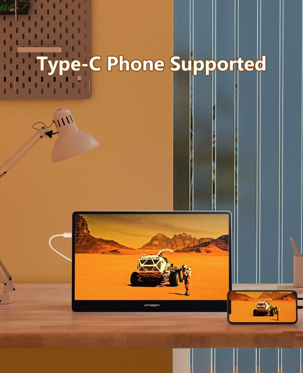INNOCN 15.6 inch Portable Monitor 15A1F | OLED | 1080P FHD | USB C, HDMI | Laptop Monitor, Computer Display, Gaming Monitor | HDR, Detachable Stand, Speakers