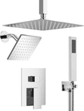 Polished Chrome 3-Function Shower System with 10' Rainfall & 6' Secondary Shower Head, Handheld Combo Set, Wall Mounted cUPC Certified Pressure Balance Valve
