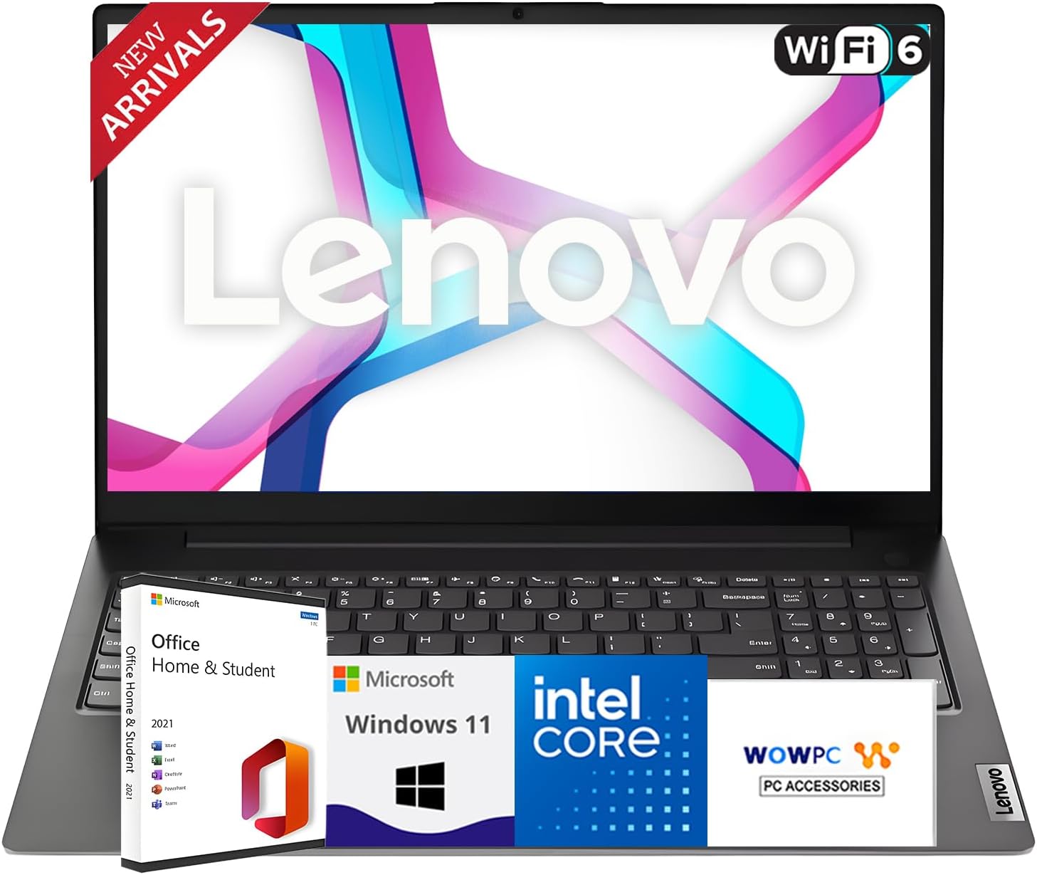 Lenovo 2025 New V15 Business Laptop(2025/2026 Edition) with Microsoft Office, Intel Powerful CPU, 16GB RAM, 1TB SSD, 15.6' FHD Display, Ultra Quiet Design, Long Battery Life, Windows 11 Pro-WOWPC