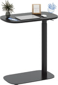 FLEXISPOT Adjustable C Table, Mobile Snack Side End Table Sofa Couch Bedside Table Laptop Cart TV Tray Night Stand Small Space Side Table(23.6' W x 13.8' D,Black)