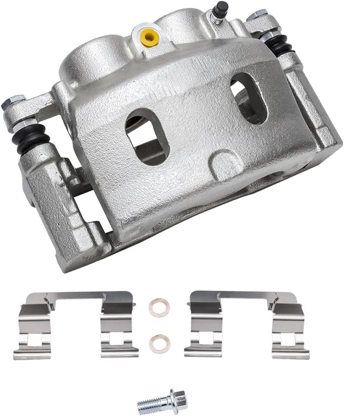 Detroit Axle - Front Brake Kit for 2005-2007 Chevrolet Silverado 1500 GMC Sierra 1500 Suburban Yukon XL Avalanche Tahoe Cadillac Escalade Disc Brake Calipers w/Brackets Ceramic Brakes Pads