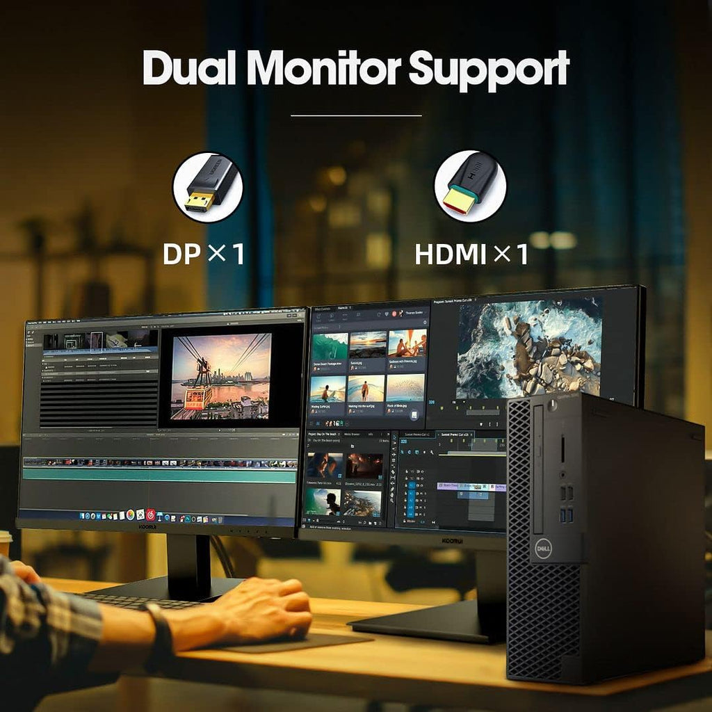 Dell OptiPlex 3060 Desktop Computers Windows 11 with New Koorui 24 inch Monitor,Hexa Core i7-8700 Up to 4.6Ghz,32GB DDR4 512GB M.2 NVMe SSD,1TB HDD,AX210 Built-in WIFI 6e,Dual Monitor Support(Renewed)