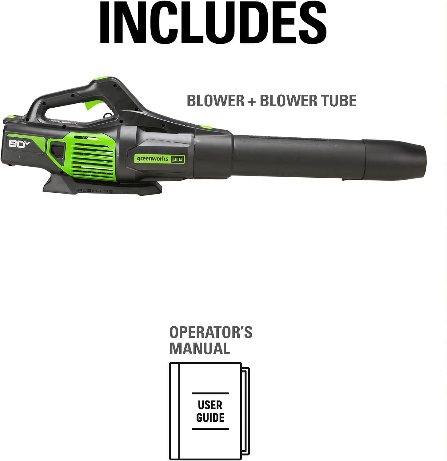 Greenworks 80V (730 CFM / 170 MPH) Cordless Brushless Axial Leaf Blower, Everyday Yard Cleanup for Driveways & Patios, Lightweight, Battery and Charger not included