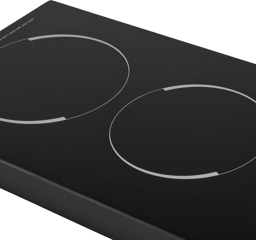 2 Burner Electric Cooktop, 20 Inch Electric Stove Top with Knob Controls, 9 Levels of Heat, Timer Function for Kitchens Apartment, Hotel
