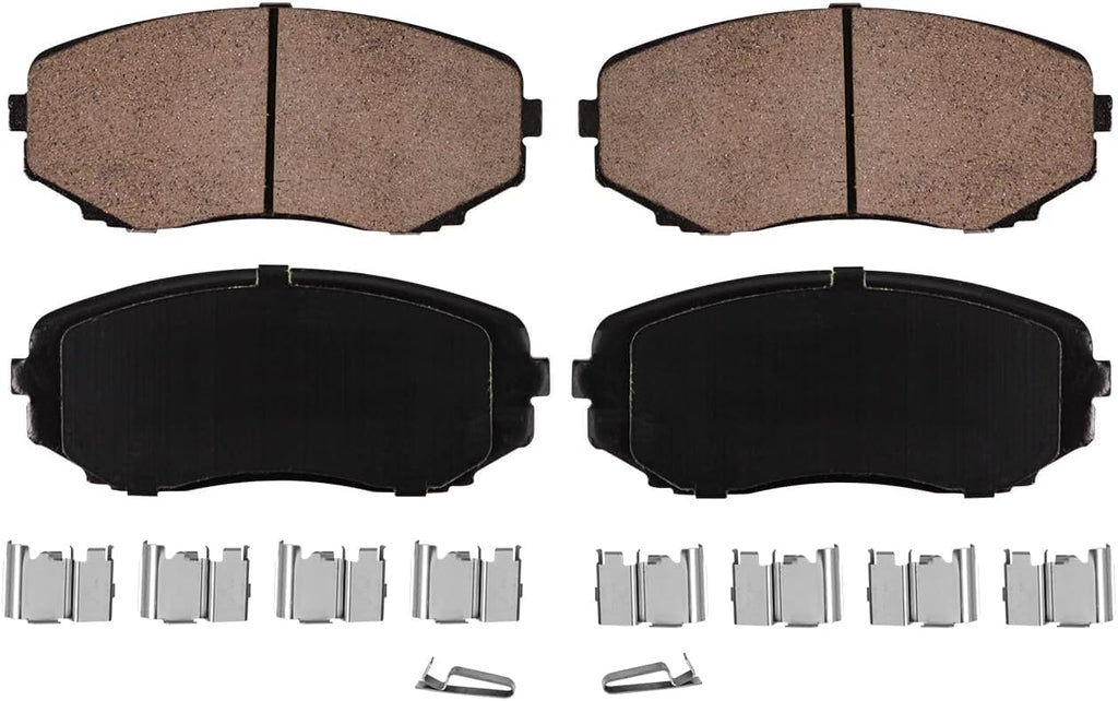 Detroit Axle - Front Brake Kit for 2007 2008 2009 Ford Edge Lincoln MKX, Drilled and Slotted Disc Brake Rotors Ceramic Brakes Pads Replacement : 11.65' inch Rotor