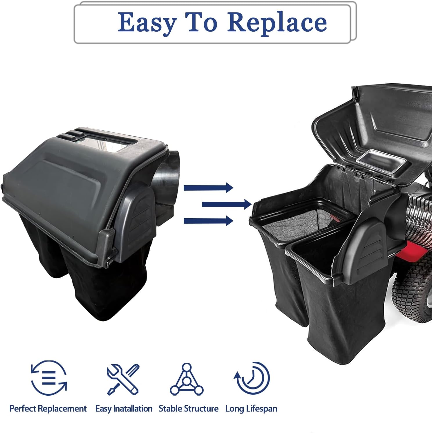 Twin Bagger/Double Bagger Fits for Riding Lawn Mowers 42-46 Inch 2010 and After Various Troy-Bilt Cub Cadet CRAFTSMAN Other Models (Replace OEM NO.19B30031 and 19A30031OEM)