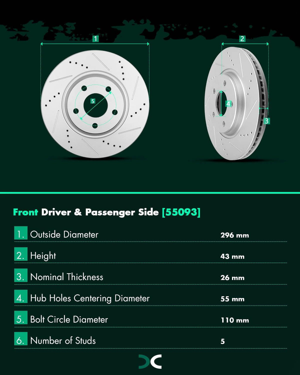 SCITOO Front 11.65' Rear 10.63' Brake Pads and Rotors Kits Fit For Chevy Cobalt/For Malibu,For Chevy HHR 08-10,For Pontiac G5 07-10,For Pontiac G6 05-10,For Saturn Aura 07-09,For Saturn Ion 03-07
