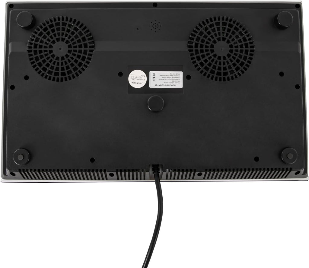 2 Burner Electric Cooktop, 2600W 110-120V Electric Ceramic Cooktop Built-in Electric Stove Top with 2 Electric Burners, 9 Heating Level and Kid Safety Lock, Sensor Touch Control, 23.62x14.17x3.15 inch