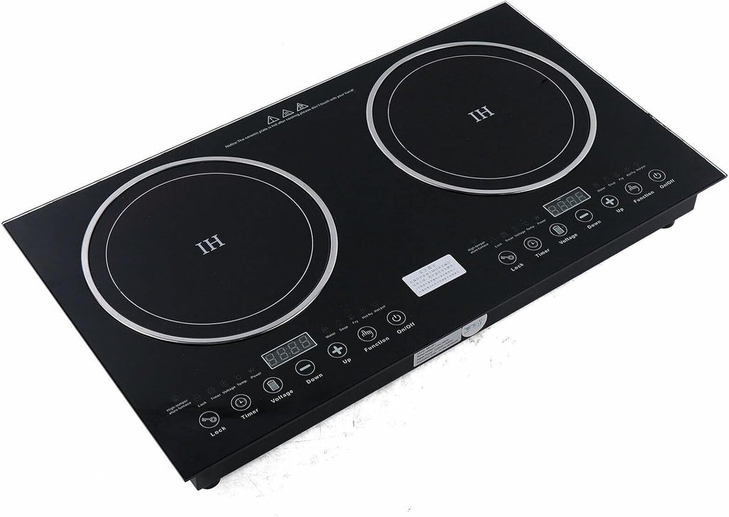 2 Burner Electric Cooktop 110v, Touch Type Keys, One-key Type Firepower Control, Multiple Cooking Function, Easy to Operate, 8 Gear Firepower, for Commercial Home