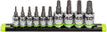 GRIPEDGE Tools | 10-PC RPT Security Star Driver Set | Sizes T8H - T50H | 1/4'' - 3/8' Drive | Made With S2 Steel | Includes Premium Aluminum Socket Rail |