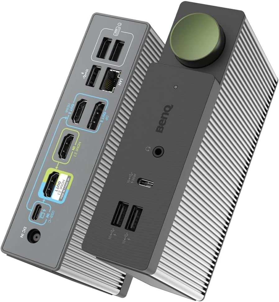 BenQ beCreatus 13-in-1 USB C Hybrid Dock | Gaming Dock HDMI 2.1 | Dual Source Switch | 4K60Hz on 3 Monitors (Up to 8K60/4K120Hz) | HDR | Dolby | 100W Charging |Windows/Mac/PS5/Xbox/Steam Deck(DP1310)