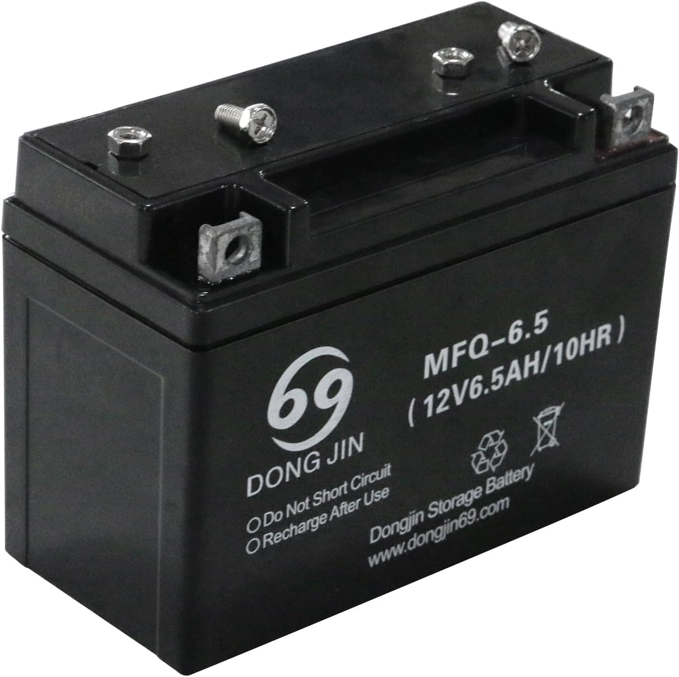 4 Pack MFQ-6.5 12V 6.5AH /10HR AGM Battery for Powersports ATV, Motorcycle, Moped Scooter, Lawn Mower,Go Kart, Golf Cart, Generator,Mini Bike,Quad Buggy Nut and Bolt