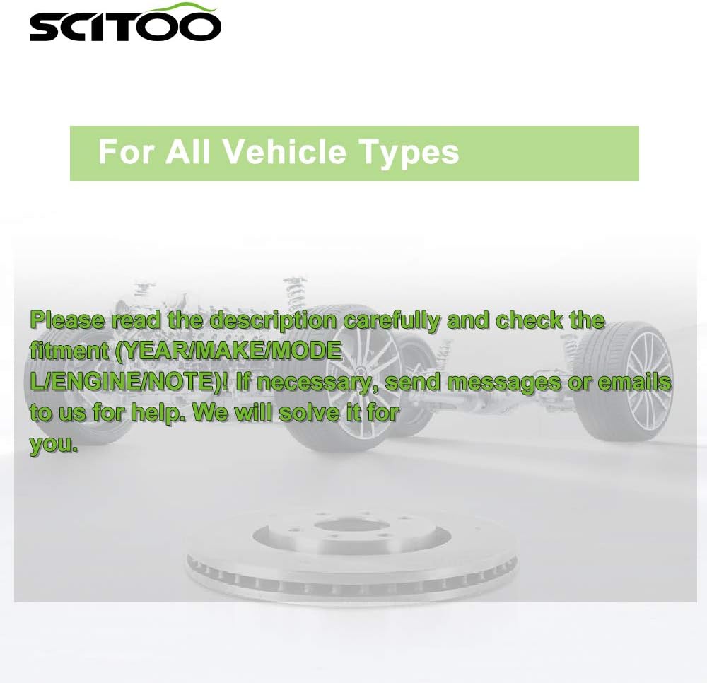 [SCITOO Brake Kits] - (2) Front Drilled and Slotted Brake Rotors (4) Ceramic Pads for 2004-2006 for Dodge for Durango,2002-2005 for Dodge for Ram 1500