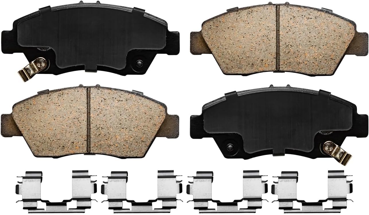 Detroit Axle - Brake Kit for Acura 2002-2006 RSX 2004-2005 Honda Civic, Drilled and Slotted Disc Brake Rotors Ceramic Brakes Pads Replacement : 10.31' inch Front and 10.23' Rear Rotors