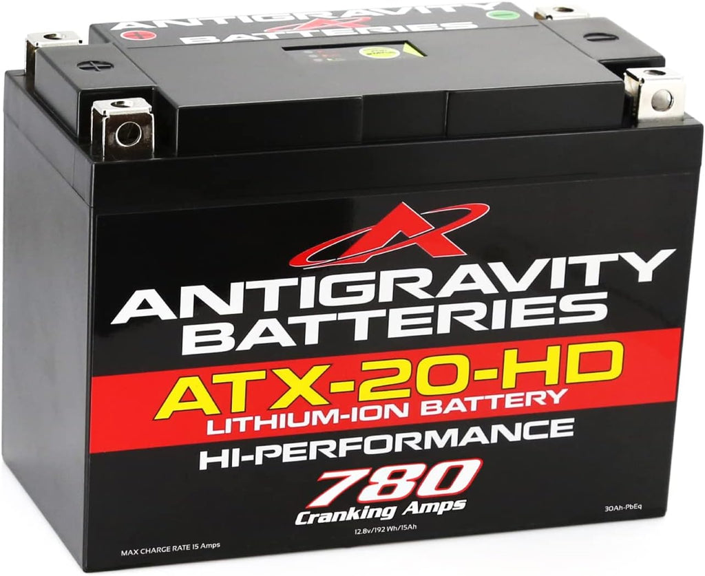 Antigravity ATX20-HD Lithium Motorcycle Battery, 780 Cranking Amps, 15Ah, YTX20 Replacement, Heavy Duty 12V Powersport Battery for Touring Motorcycles, ATV, UTV