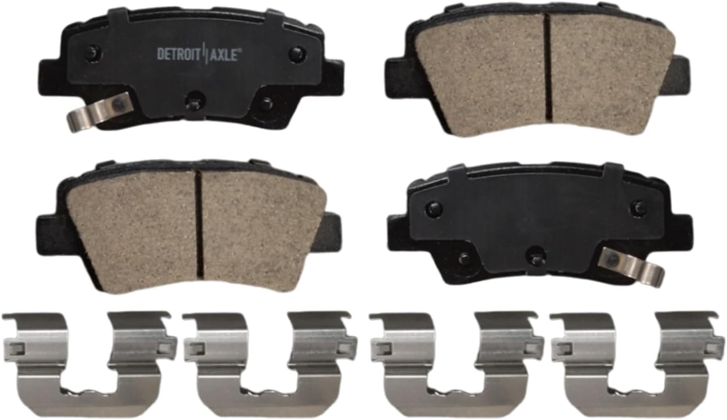 Detroit Axle - 8pc Brake Kit for 2017 2018 2019 2020 Kia Cadenza [Electric Parking Brake] 12.60' inch Front and 11.81' inch Rear Drilled and Slotted Disc Brake Rotors Ceramic Brakes Pads Replacement